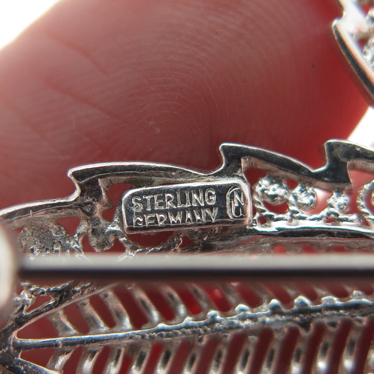 WILLI NONNENMANN 925 Sterling Silver Vintage Germany Floral Filigree Pin Brooch