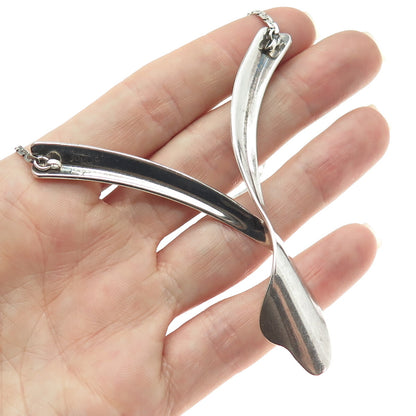 CIANI 925 Sterling Silver Vintage Modernist "V" Chain Necklace 20"