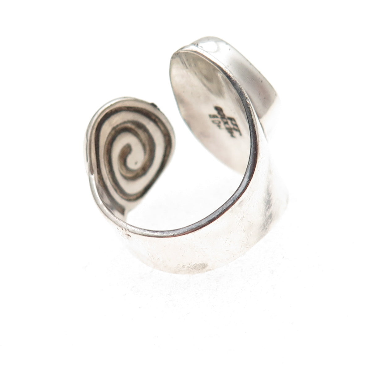 925 Sterling Silver Vintage HOB Mexico Real Red Jasper Adjustable Ring Size 7.5