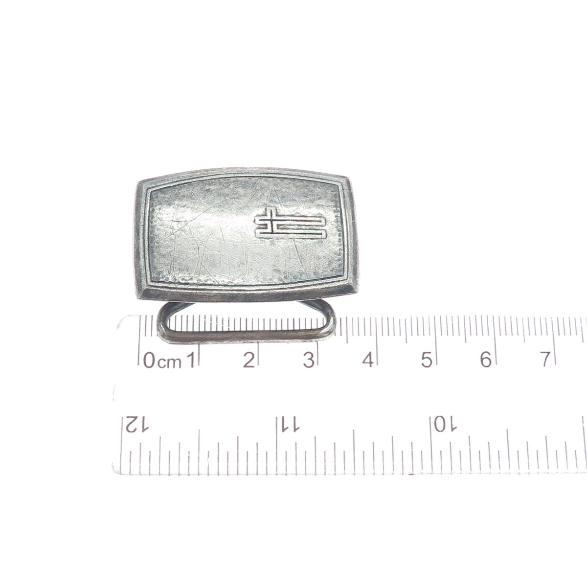HICKOK 925 Sterling Silver Antique USA Letter "H" Initial Oxidized Belt Buckle