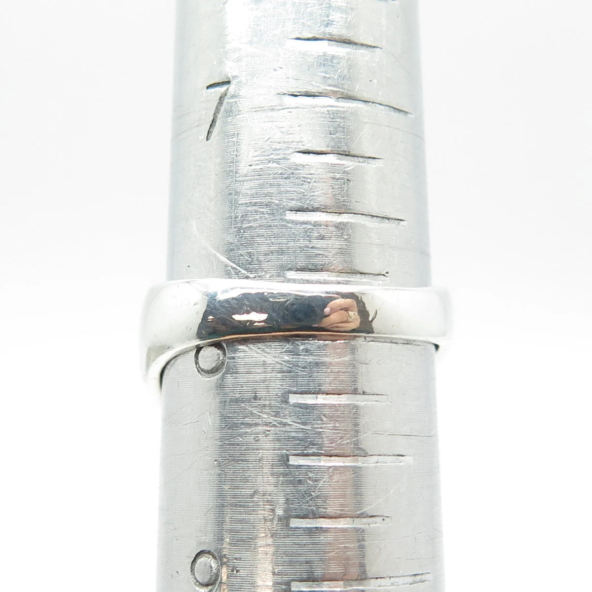 925 Sterling Silver Vintage Ribbed Ring Size 8