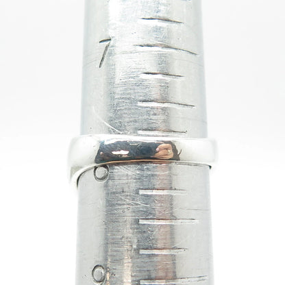 925 Sterling Silver Vintage Ribbed Ring Size 8
