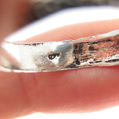 925 Sterling Silver Vintage Dragon Movable Head Oxidized Adjustable Ring Size 10