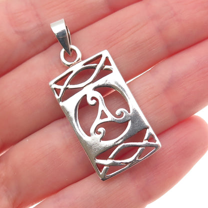 925 Sterling Silver Vintage Celtic Triskelion Charm Pendant