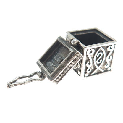 AVON 925 Sterling Silver Vintage Oxidized Minimalist Pill Box Charm Pendant