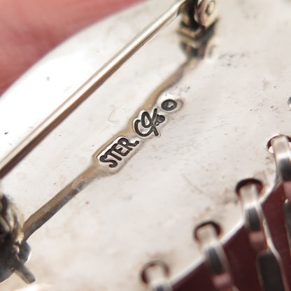 CAROLYN POLLACK Old Pawn 925 Sterling Silver Vintage Turquoise Arrow Pin Brooch