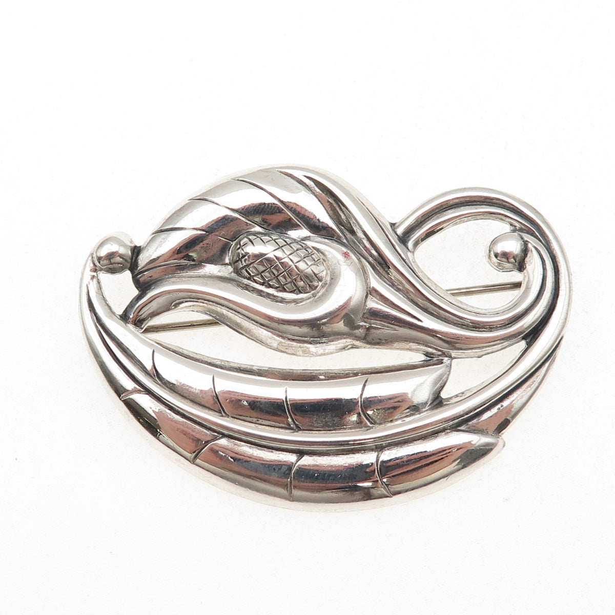 925 Sterling Silver Vintage Calla Lily Floral Oxidized Pin Brooch