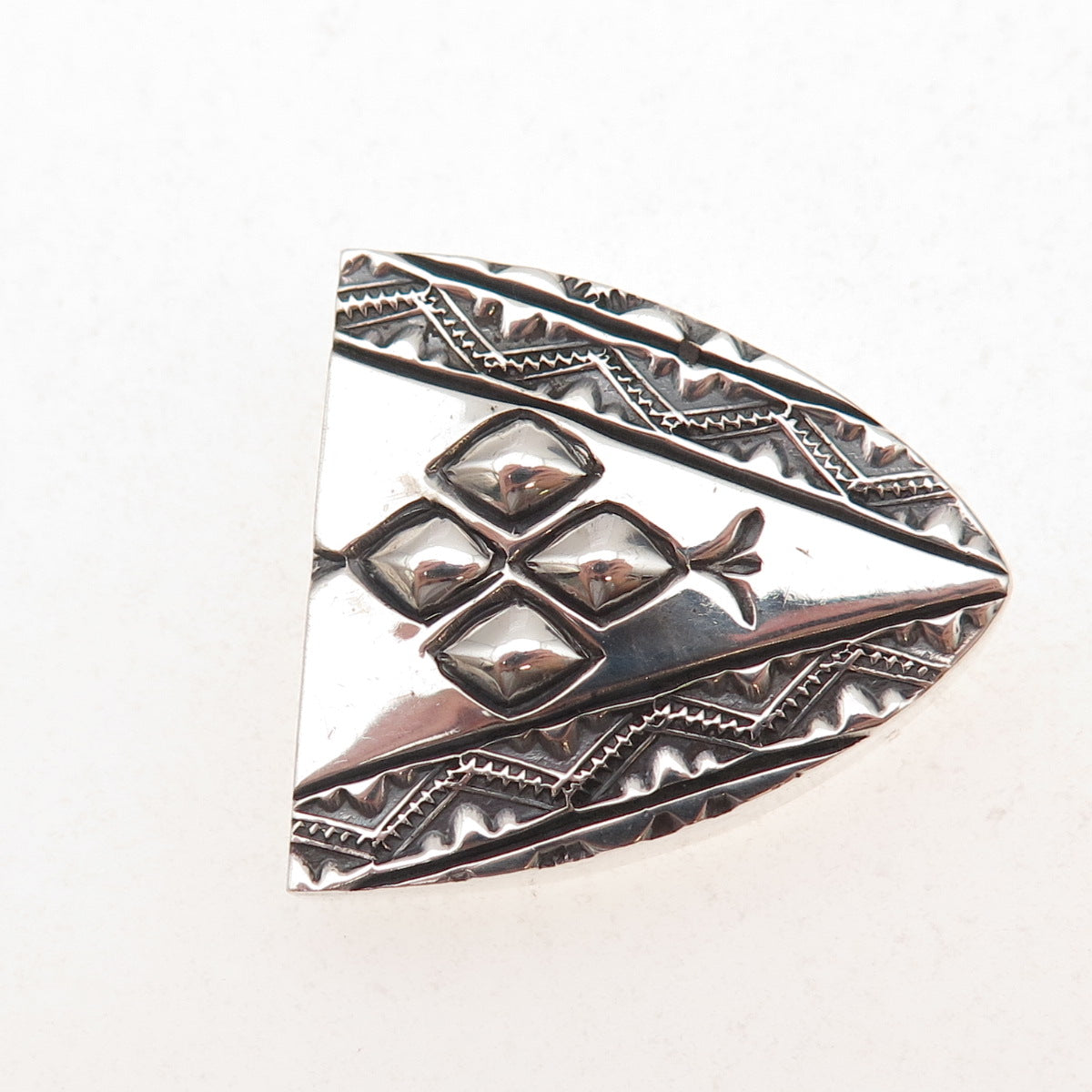 Jeremy Delgarito Navajo Old Pawn 925 Sterling Silver Vintage Tribal Belt Tip