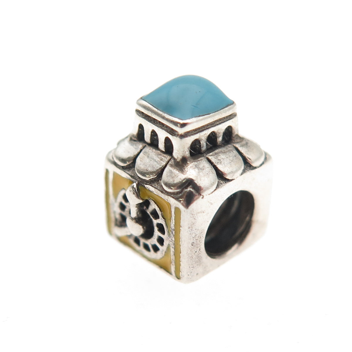 Chamilia 925 Sterling Silver Enamel It's a Small World Slide Bead Charm