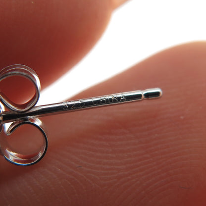 925 Sterling Silver Round-Cut C Z Buddha Stud Earrings