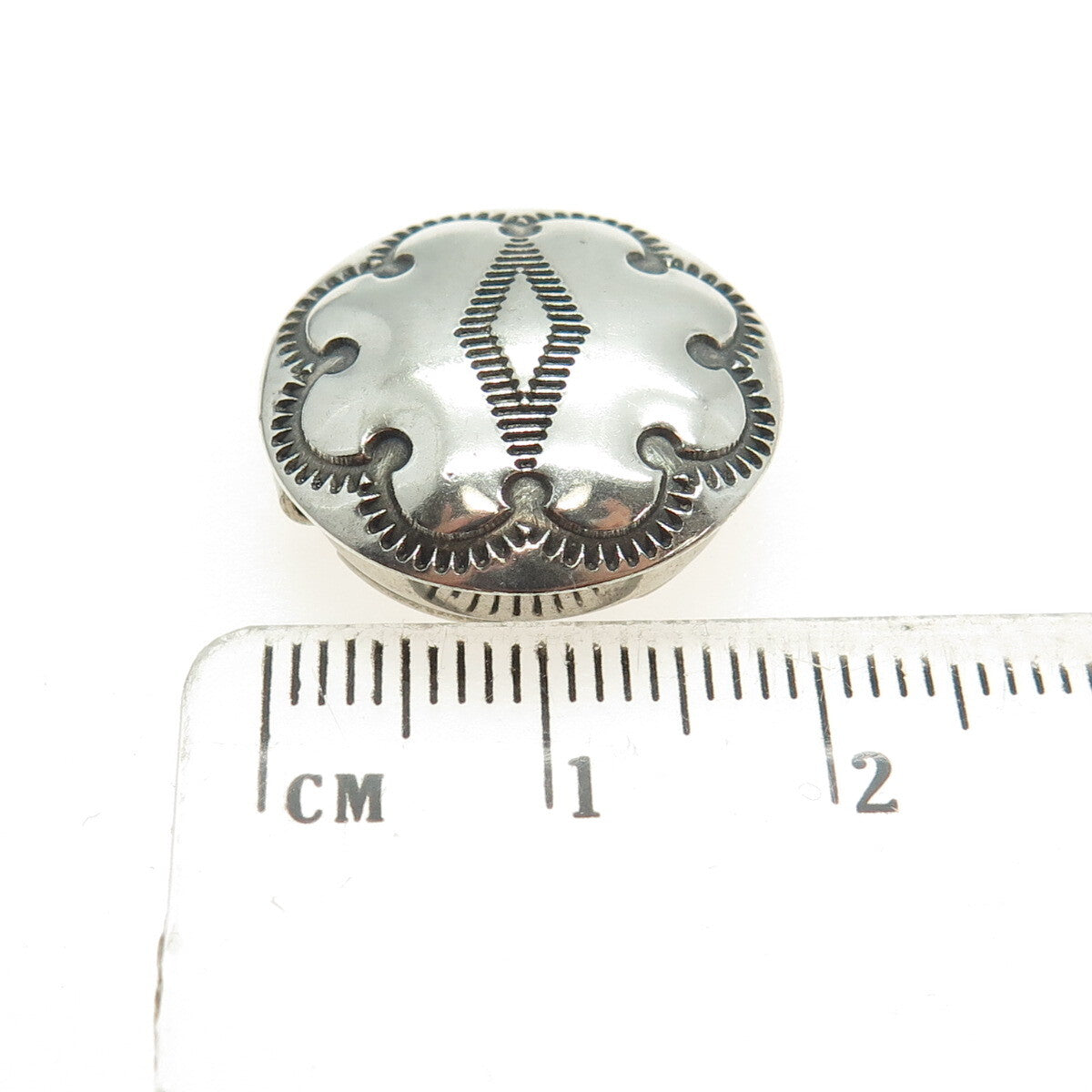 Old Pawn Hopi Sterling Silver Vintage Southwestern Concho Tribal Clip Button