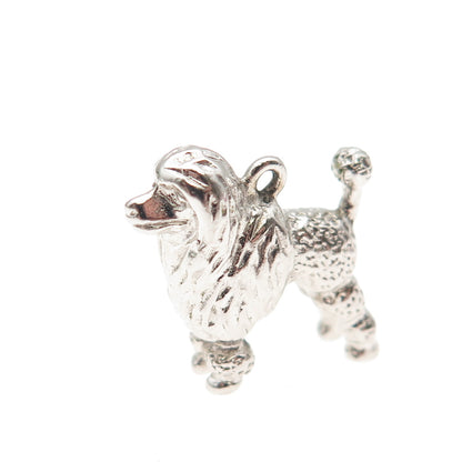925 Sterling Silver Vintage Poodle Dog 3D Mini Charm Pendant