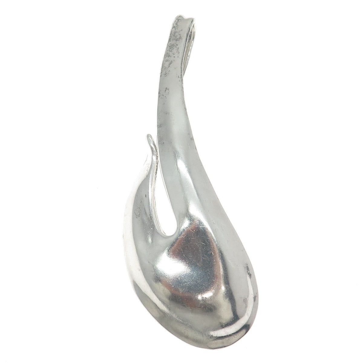 925 Sterling Silver Vintage Modernist Large Pin Brooch