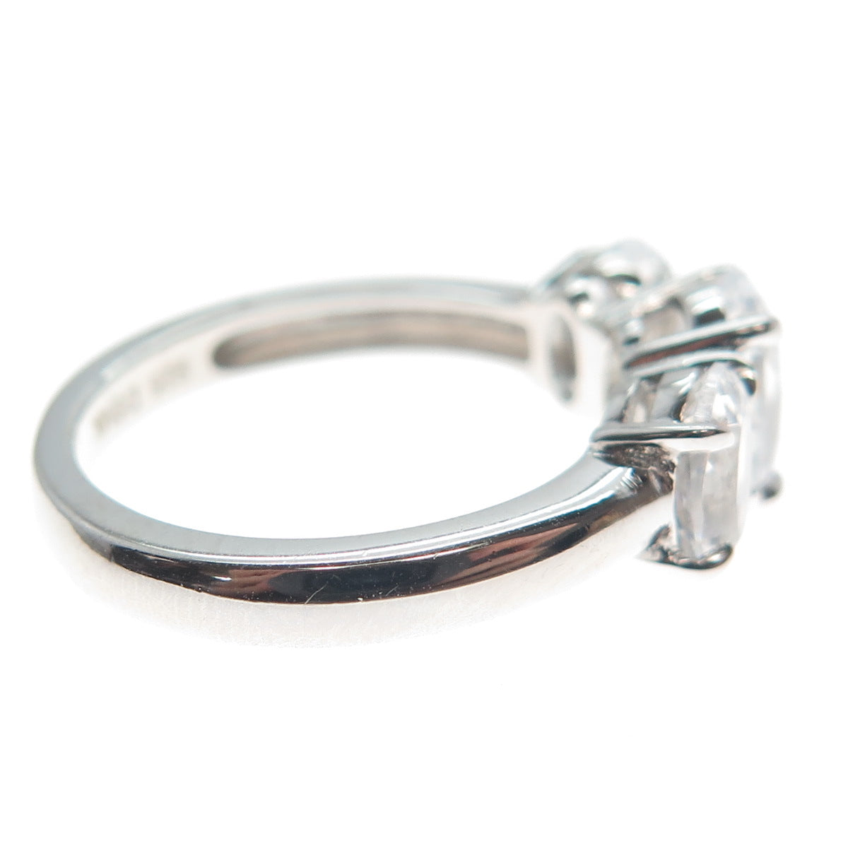 DSMK 925 Sterling Silver Oval-Cut C Z Engagement Ring Size 7.25