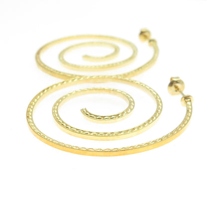 DALIA ID 925 Sterling Silver Gold Plated Swirl Hoop Earrings