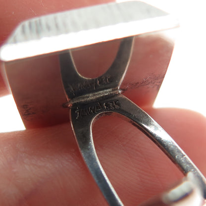 JUWEL 835 Silver Vintage Diamond-Cut Modernist Cufflinks