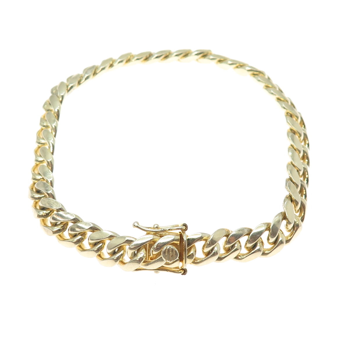 925 Sterling Silver Gold Plated Cuban Link Bracelet 8.75"