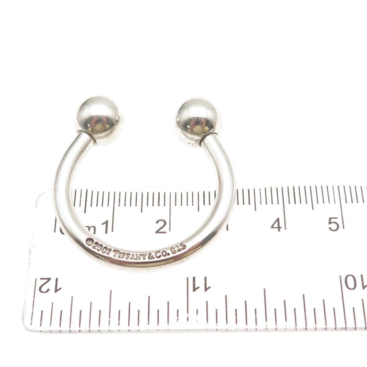 TIFFANY & CO. 925 Sterling Silver Vintage 2001 Screw Ball Key Ring