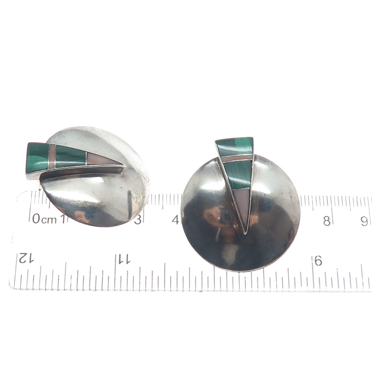 RAY TRACEY & KNIFEWING SEGURA Old Pawn Sterling Silver Malachite MOP Earrings