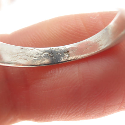 925 Sterling Silver Vintage Real Peridot & Amethyst Adjustable Ring Size 6.75