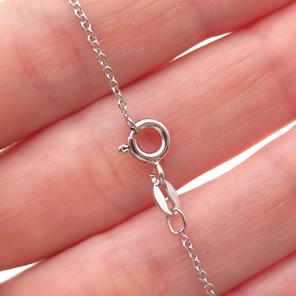 925 Sterling Silver Real Diamond Fleur de Lis Key Cable Chain Necklace 18"