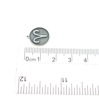 TOKEMOTI 925 Sterling Silver Aries Zodiac Sign Oxidized Minimalist Charm Pendant
