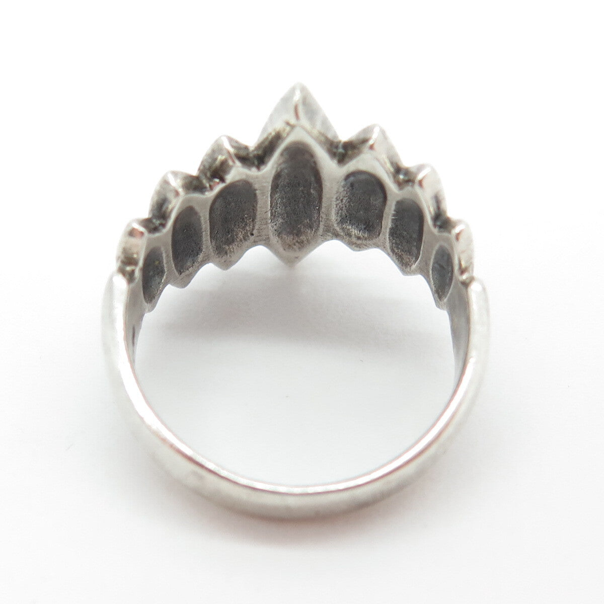 925 Sterling Silver Vintage Modernist Claw Ring Size 6.5