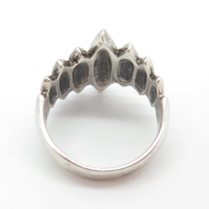 925 Sterling Silver Vintage Modernist Claw Ring Size 6.5