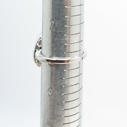 925 Sterling Silver Pear & Round-Cut Blue White C Z Ring Size 8