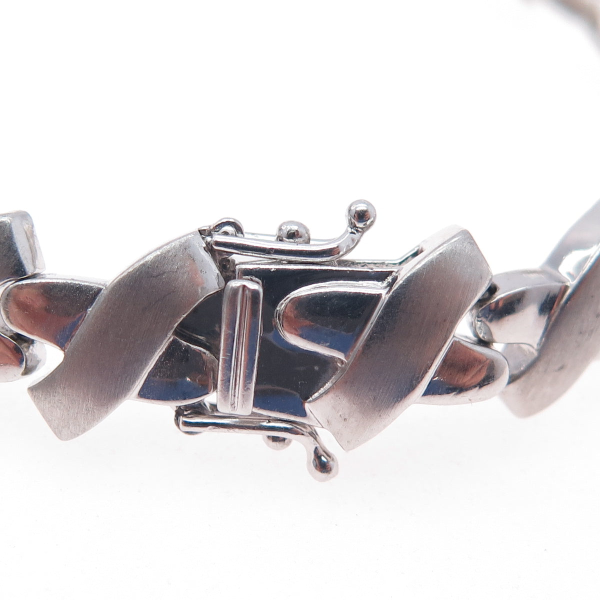 925 Sterling Silver X Shape Link Bracelet 6.5"