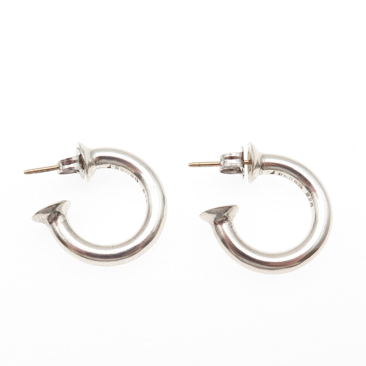 Jane Bohan 925 Sterling Silver 14K Gold Posts Vintage Hoop Earrings