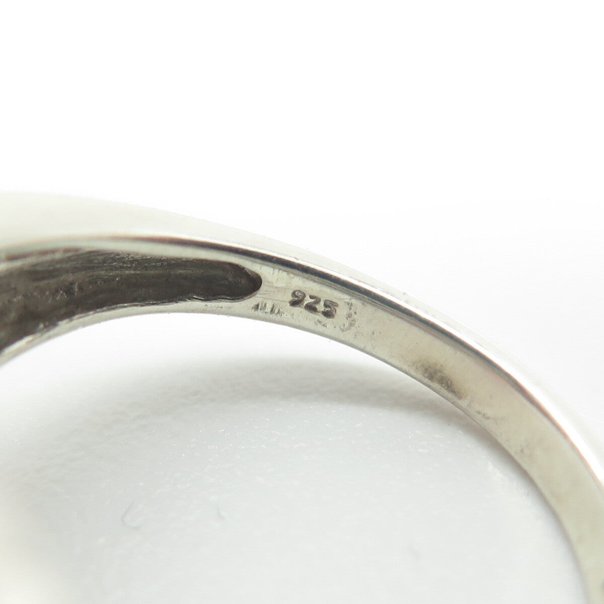 JANE SEYMOUR 925 Sterling Silver Real Black & White Diamond Heart Ring Size 6.75
