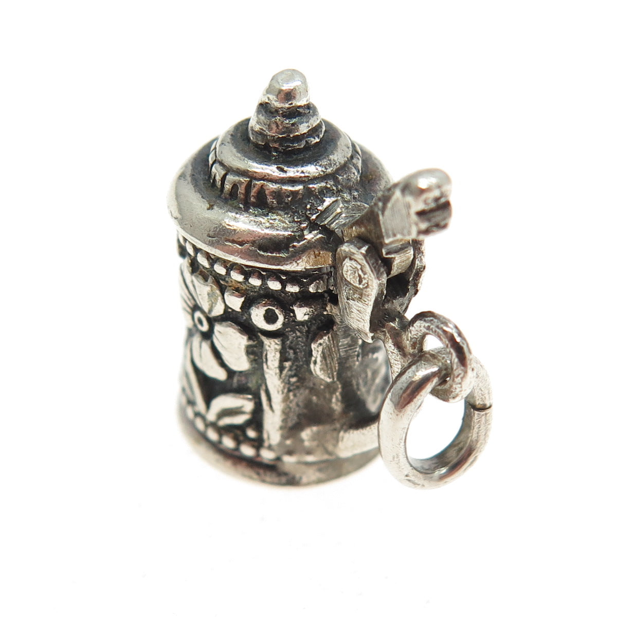 800 Silver Antique Art Deco Beer Stein Movable Pendant