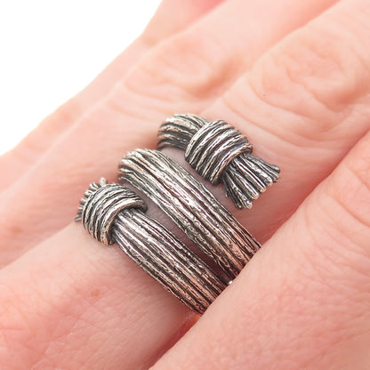 Bleue Burnham Sterling Silver London Adjustable Oxidized Spiral Ring Size 6.5