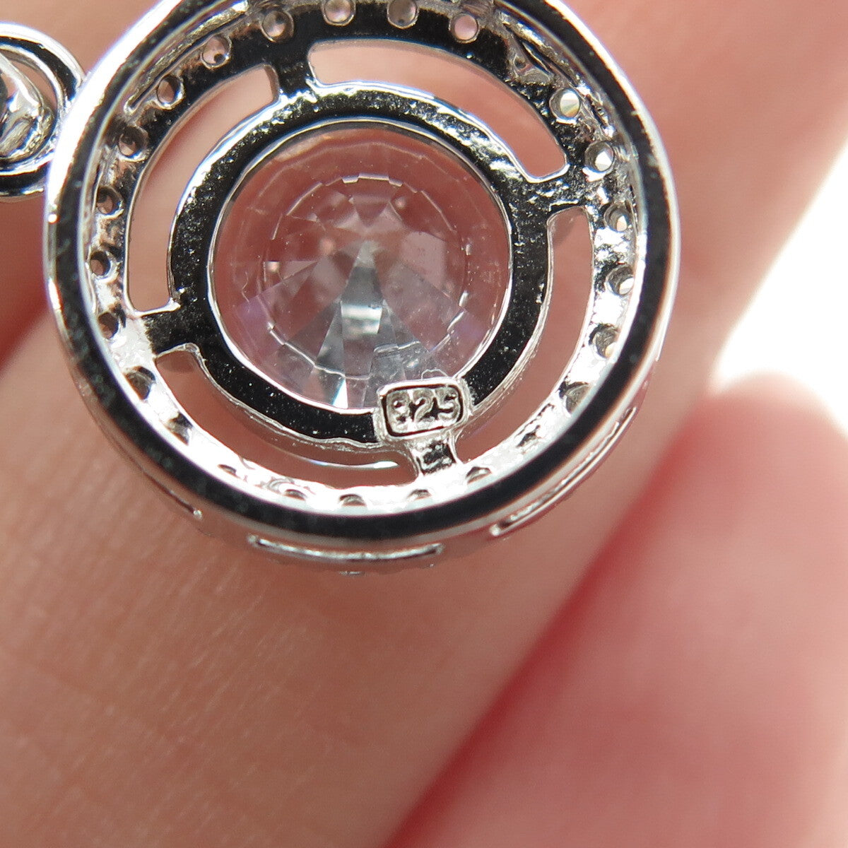925 Sterling Silver Round-Cut C Z Circle of Life Cable Chain Necklace 16"