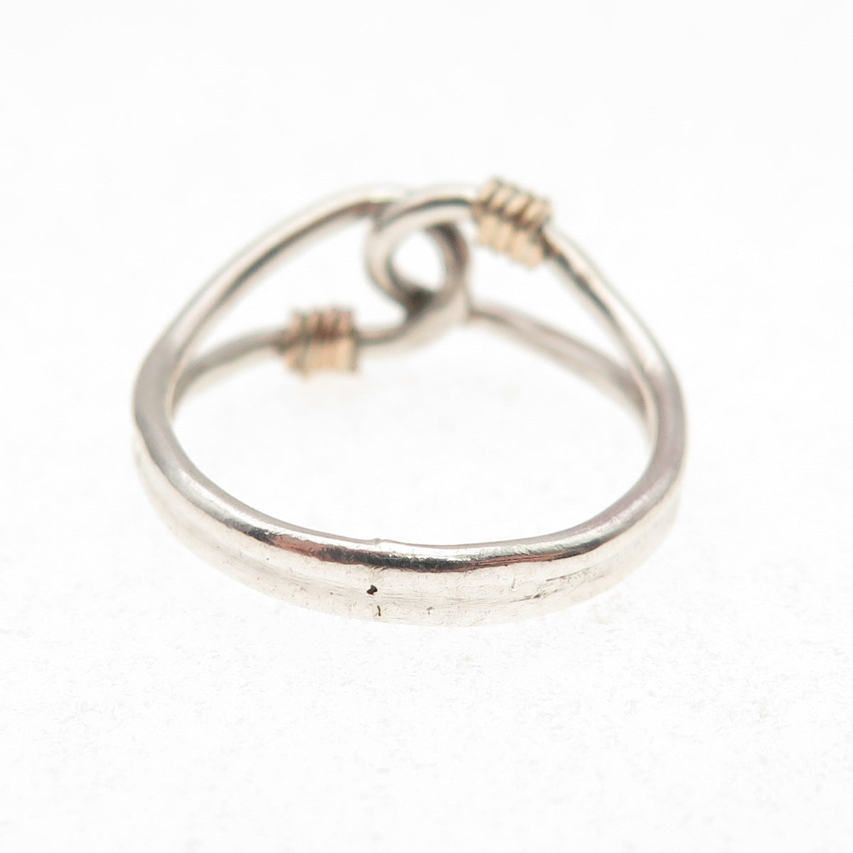 925 Sterling Silver Gold Filled Vintage Interlocked Infinty Ring Size 6