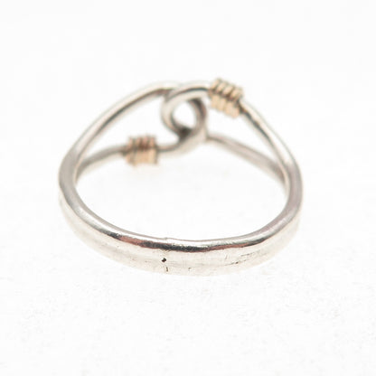 925 Sterling Silver Gold Filled Vintage Interlocked Infinty Ring Size 6