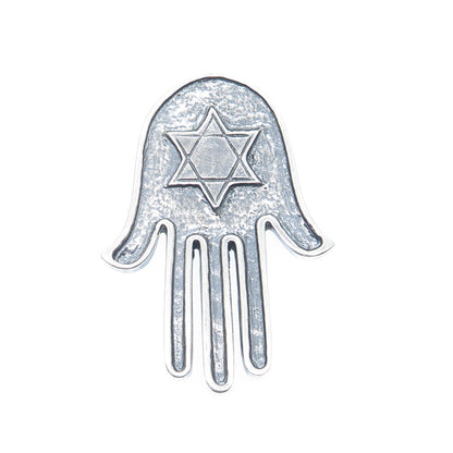 925 Sterling Silver Vintage Star of David Hamsa Oxidized Amulet