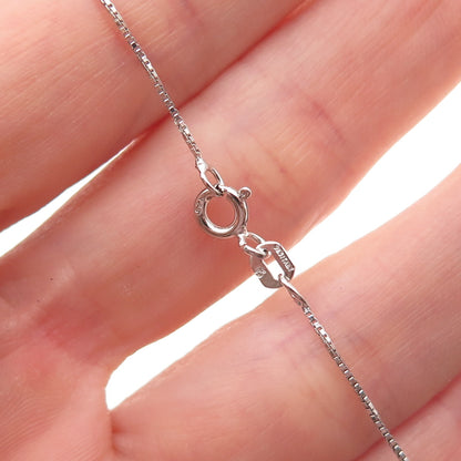 925 Sterling Silver Lab-Created Sapphire Infinity Box Chain Necklace 18"