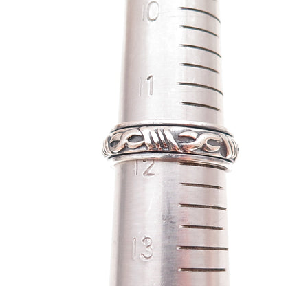 925 Sterling Silver Vintage Infinity Oxidized Rotating Band Ring Size 12