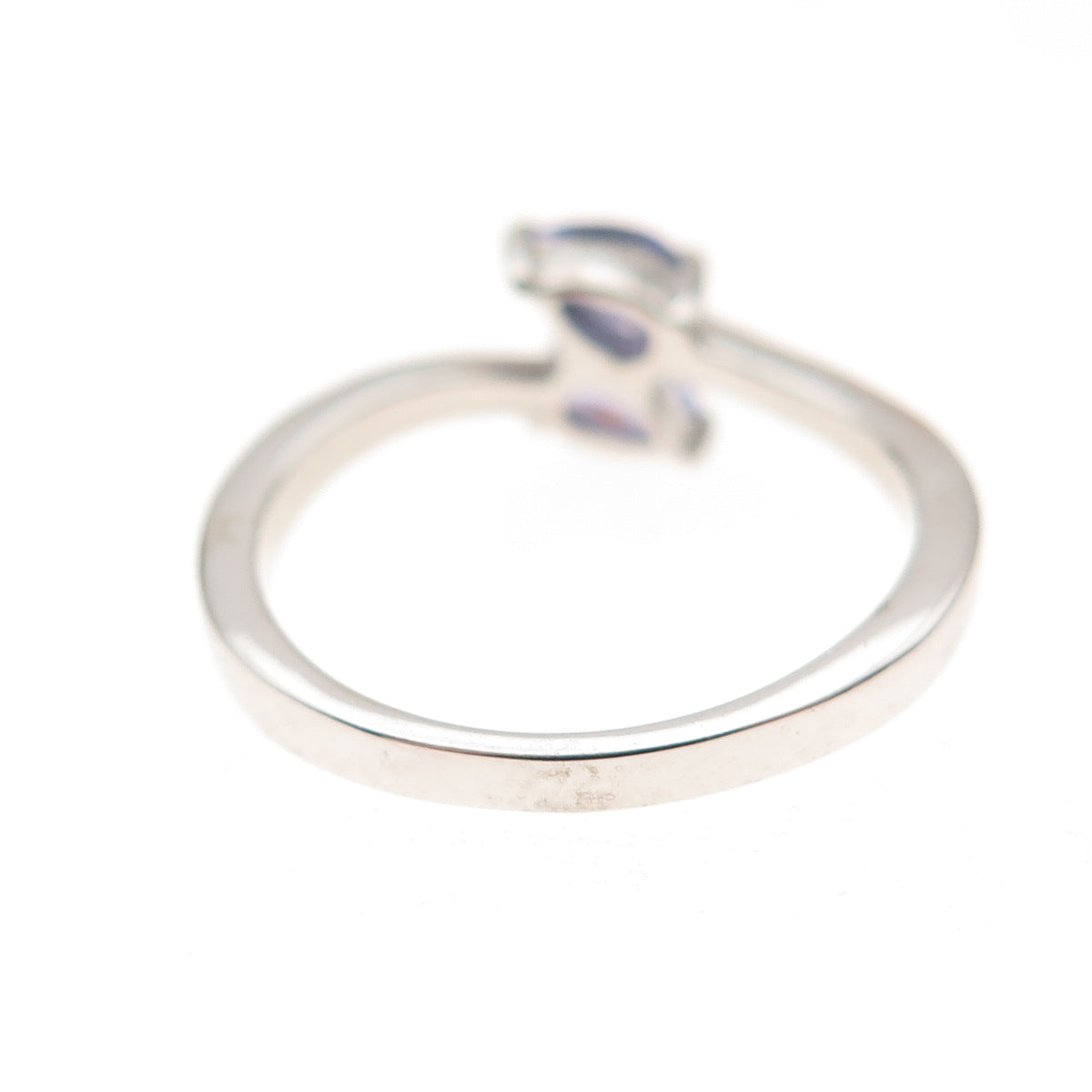 Chuck Clemency 925 Sterling Silver Real Pear-Cut Tanzanite Bypass Ring Size 5.25