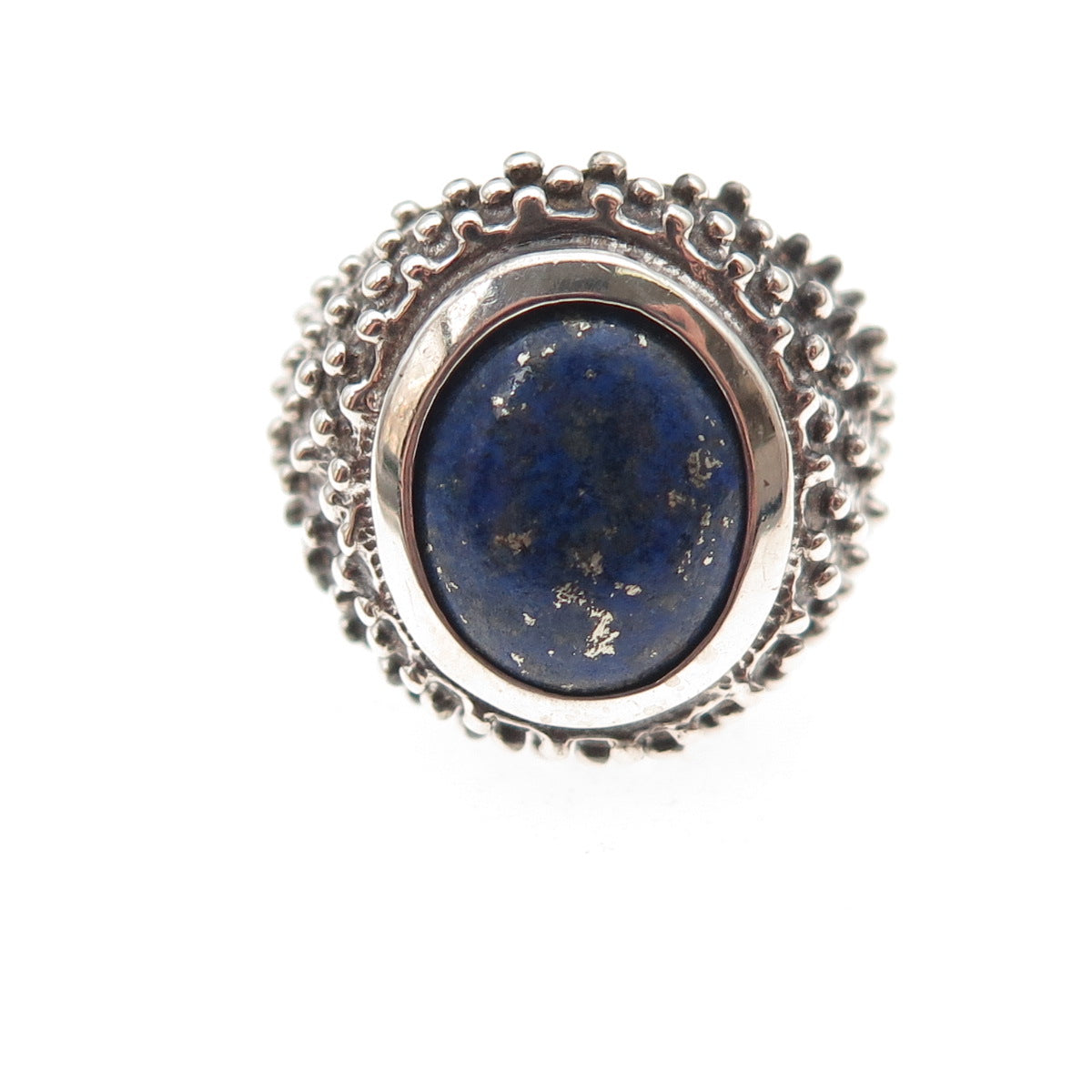 Chateau D’Argent 925 Sterling Silver Vintage Real Lapis Modernist Ring Size 5.25