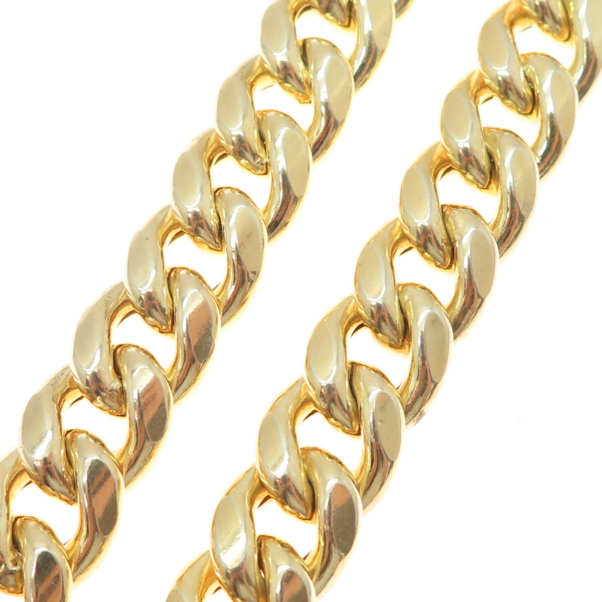 925 Sterling Silver Gold Plated Cuban Link Bracelet 8.75"