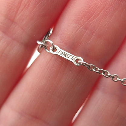 Tiffany & Co. Elsa Peretti Sterling Silver Vintage Open Heart Chain Necklace 16"