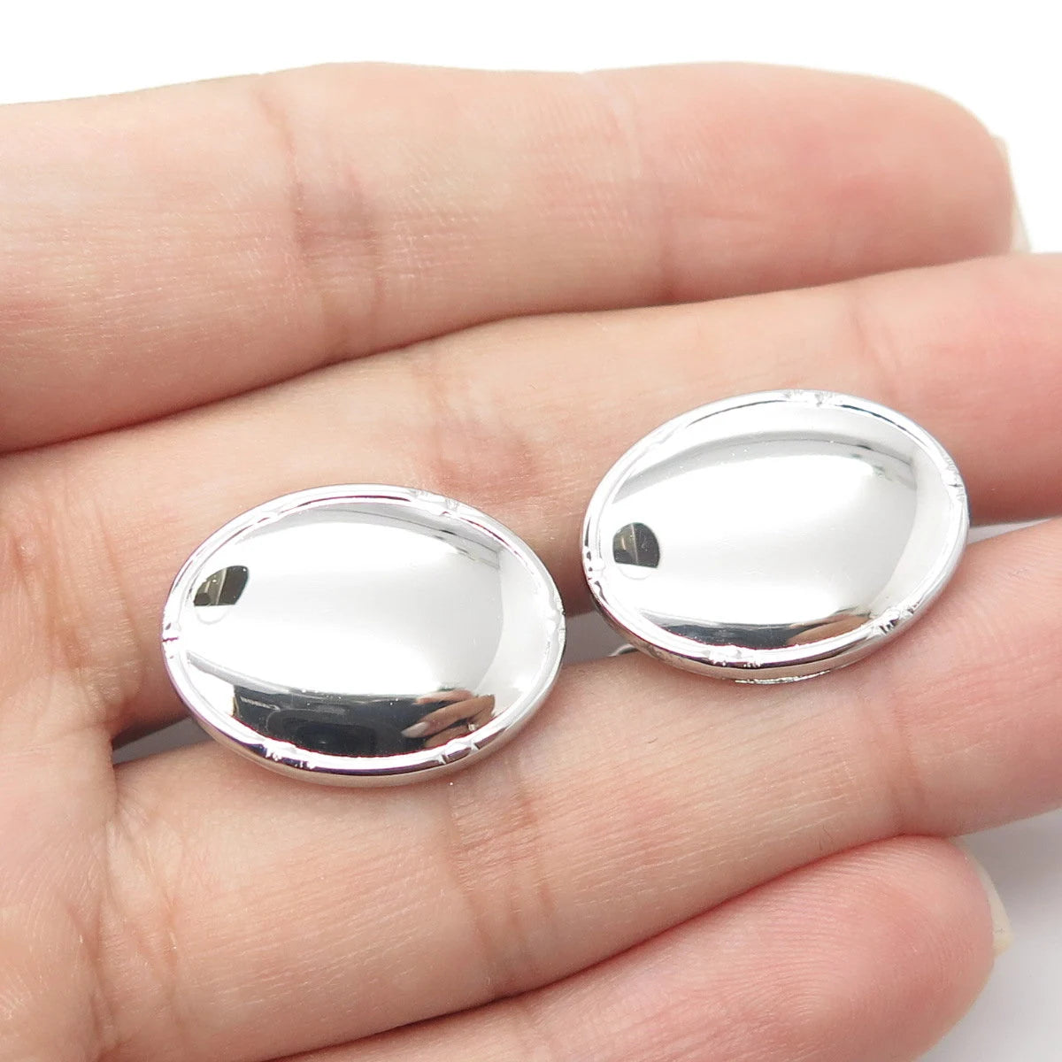 925 Sterling Silver Vintage Oval Cufflinks
