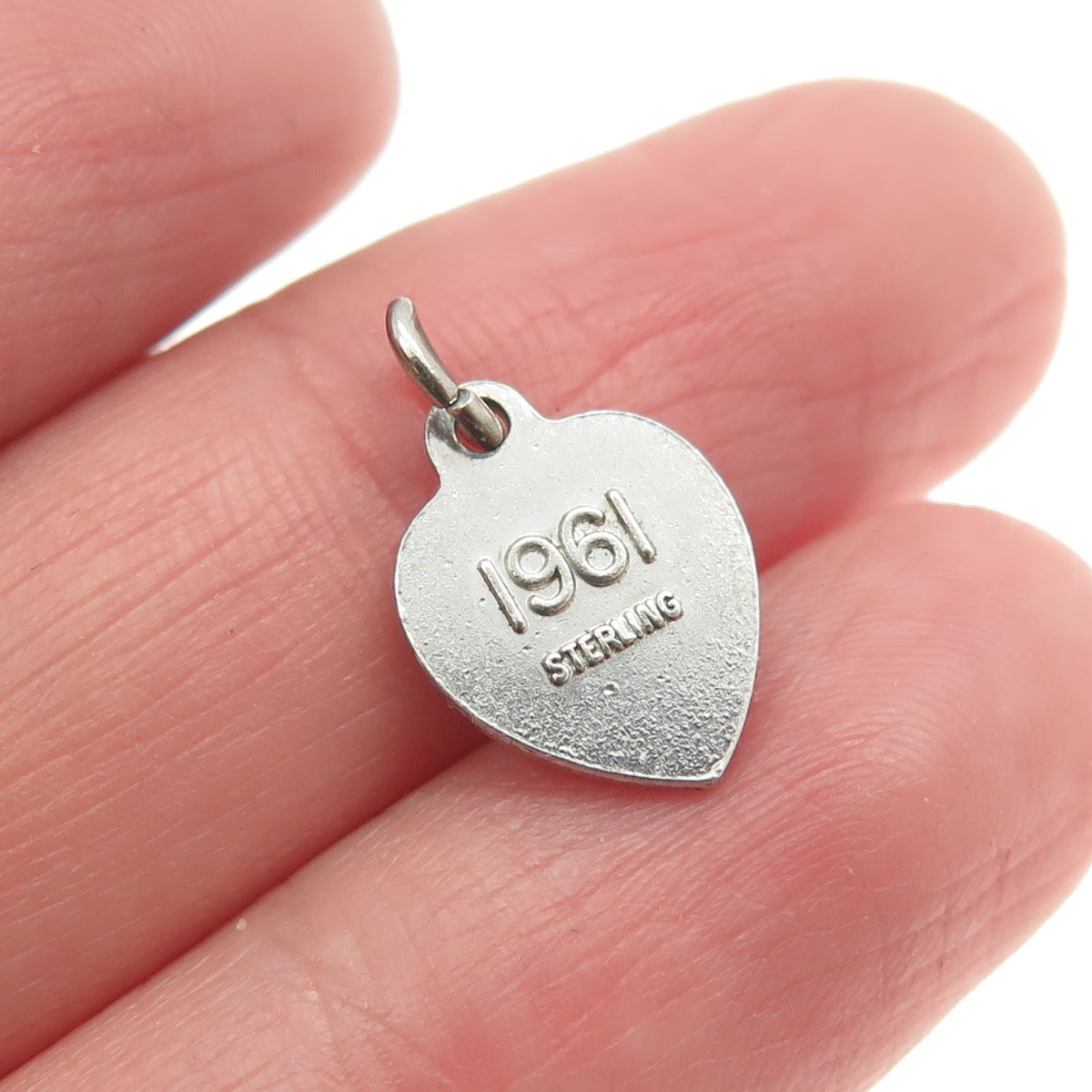 925 Sterling Silver Vintage 1961 Beta Sigma Phi Heart Minimalist Charm Pendant