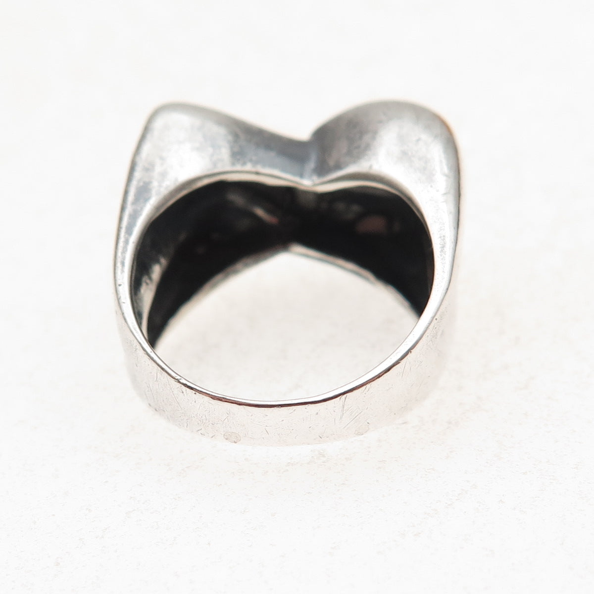 N&D Onderdonk 925 Sterling Silver Vintage Modernist X-Shape Ring Size 6.75