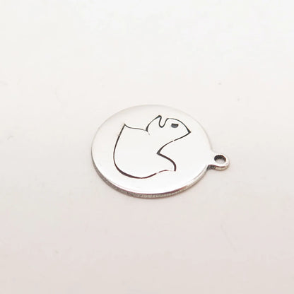 925 Sterling Silver USA Two In Town Squirrel Charm Pendant