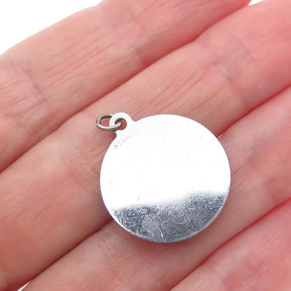 925 Sterling Silver Vintage Real Rhodolite To My Bridesmaid Mini Charm Pendant