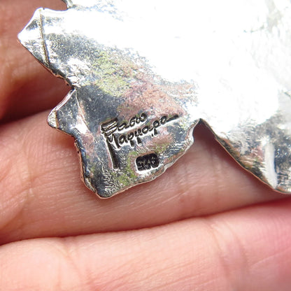 925 Sterling Silver 2-Tone Vintage Man Face Pendant